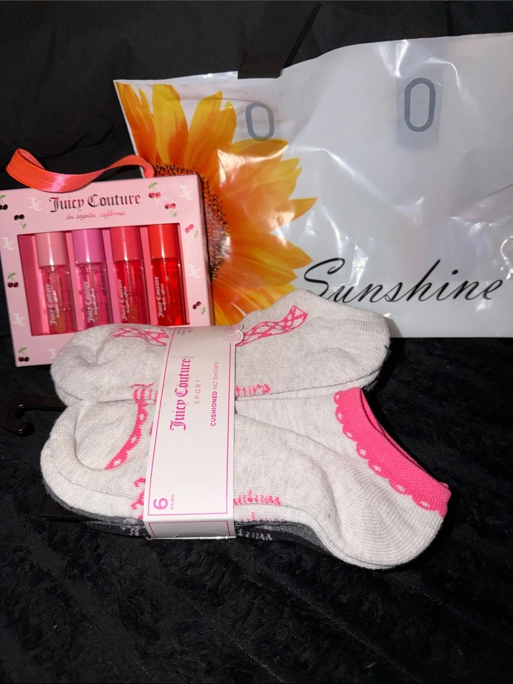 Juicy Couture Gray & Pink Cushioned No-Show Athletic Socks-6 Pack& 4 pack Gloss